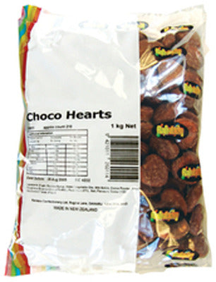Rainbow Confectionery Choco Hearts 1kg (Bulk)