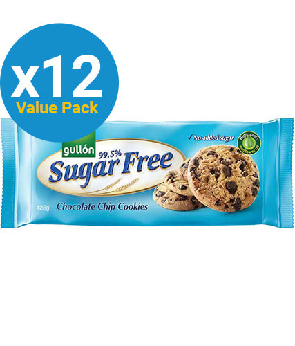 Gullon Sugar Free Chocolate Chip Cookies - 125g (12 Pack)