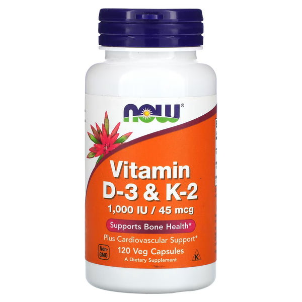 Now: Vitamin D-3 1000IU & K-2 45mcg x 120 Capsules