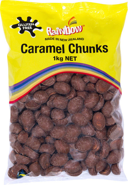 Rainbow Confectionery Caramel Chunks Bulk Bag 1kg