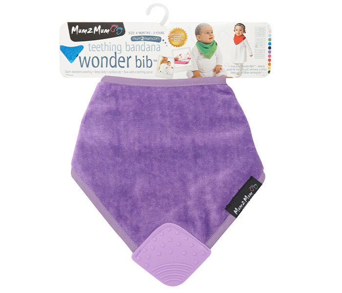Mum 2 Mum: Teething Bandana Wonder Bib - Purple