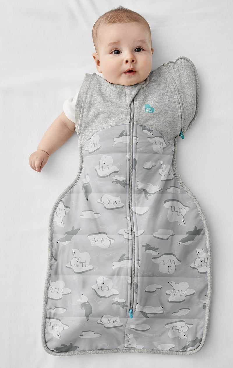 Love to Dream: Swaddle Up Transition Bag Cold 3.5 TOG - South Pole Grey (Medium) (Suitable for 6-8.5kg)