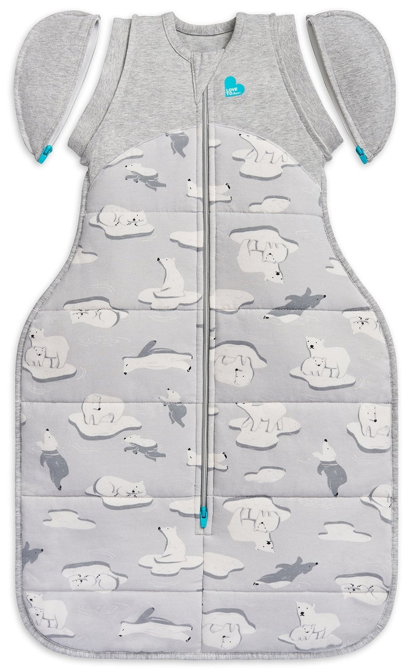 Love to Dream: Swaddle Up Transition Bag Cold 3.5 TOG - South Pole Grey (Large) (Suitable for 8.5-11kg)