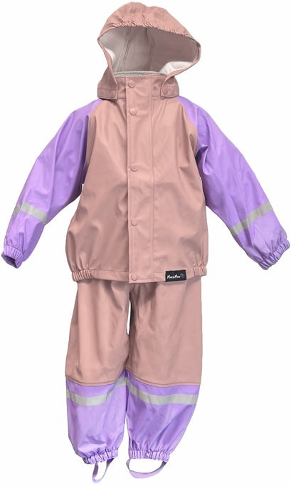 Mum 2 Mum: Rainwear Overalls - Dusty Pink and Lilac (6 Years)