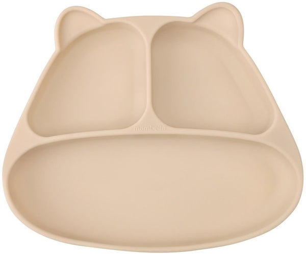 Mombella: Panda Silicone Suction Dinner Plate - Light Brown