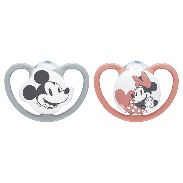 NUK: Silicone Space Soothers Mickey - 2 Pack (0-6 months)
