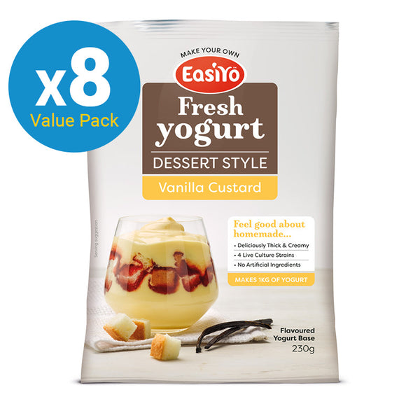 EasiYo: Dessert Style Vanilla Custard 230g (8 Pack)