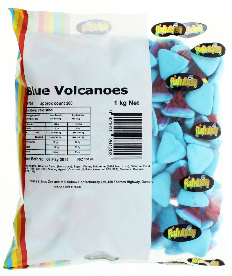 Rainbow Confectionery Blue Volcanoes Lollies Bulk Bag 1kg