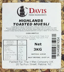 Davis Foods: Highlands Toasted Muesli (3kg)