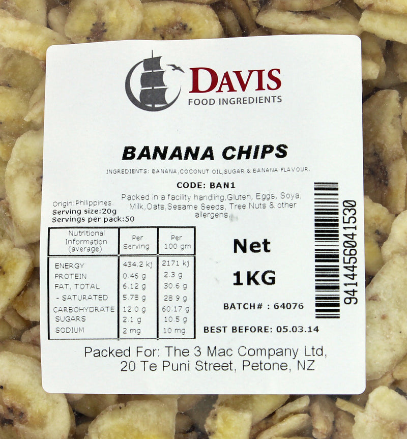 Davis Foods: Banana Chips 1KG