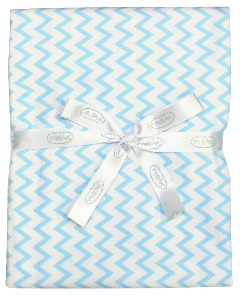 Silly Billyz: Jersey Swaddle Blanket - Blue Chevron