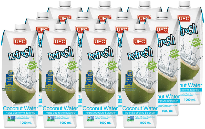 UFC Refresh 100% Natural Coconut Water 1L (12 Pack)