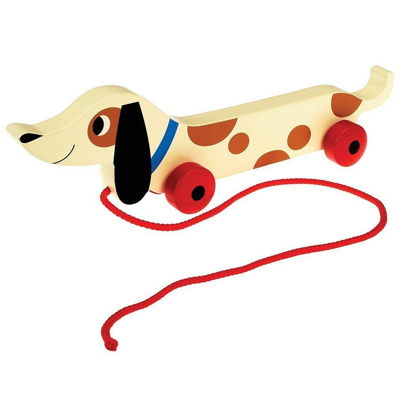 Rex London: Wooden Pull Toy - Charlie the Sausage Dog