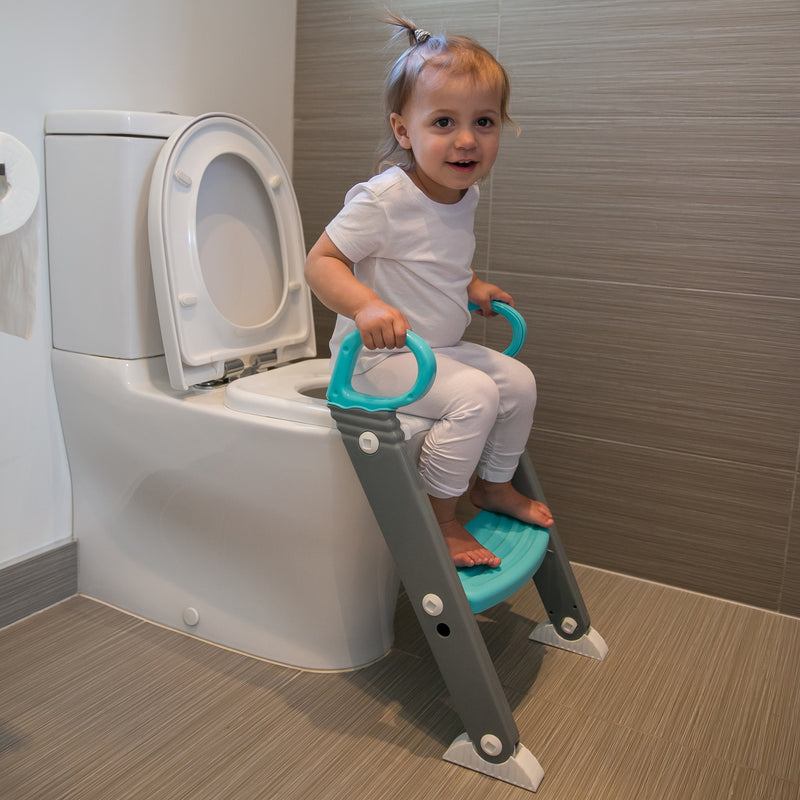 Moose Baby: Step on up Toilet Trainer - Grey/Aqua