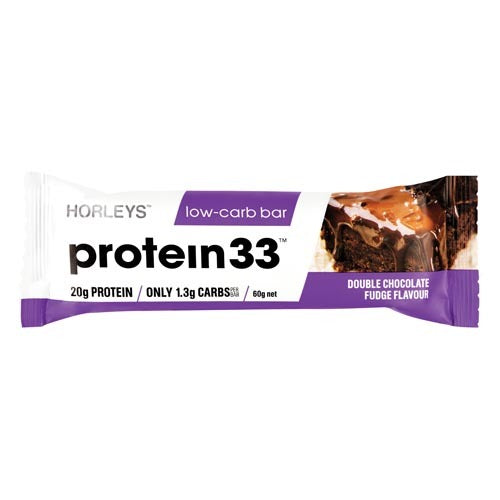 Horleys Protein 33 Low Carb Bars - Double Chocolate Fudge (12 x 60g Pack)