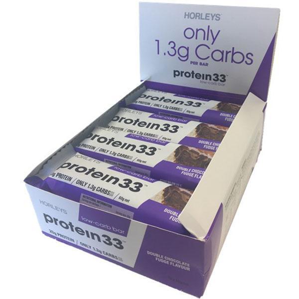 Horleys Protein 33 Low Carb Bar - Double Choc Fudge (60g) x 12