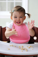 Make My Day: Silicone Baby Bib - Pearls Pink