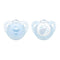NUK: Silicone Soother - 0-6 Months (2 Pack) - Baby Blue