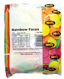 Rainbow Faces Lollies 1kg - Rainbow Confectionery (Bulk)