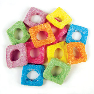 Rainbow Confectionery Sour Squares Lollies Bulk Bag 1kg