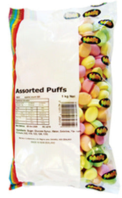 Rainbow Confectionery Assorted Puffs Bulk Bag 1kg
