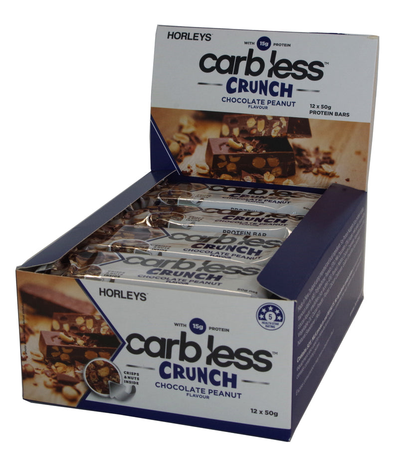Horleys Carb Less Crunch Bars - Chocolate Peanut (Box of 12)