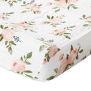 Little Unicorn: Muslin Changing Pad Cover / Bassinet Sheet - Watercolour Roses