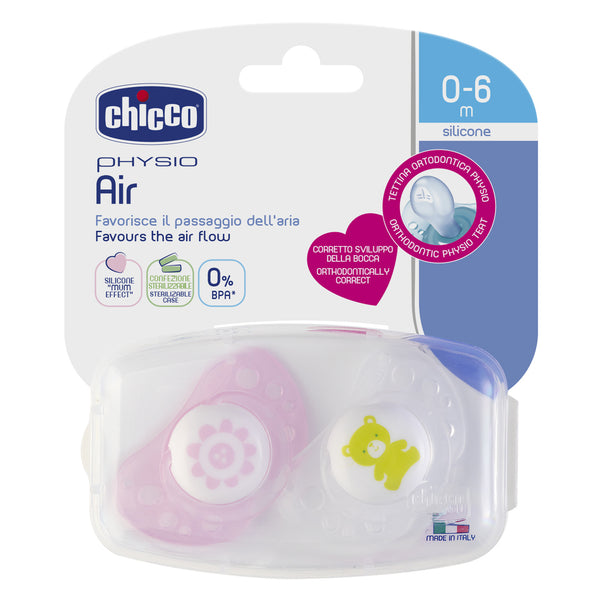 Chicco: Physio Air Soother - Pink 2 Pack (0-6 Months)