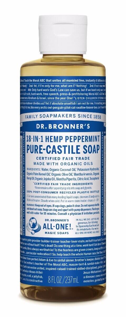 Dr. Bronner's: Pure Castile Liquid Soap - Peppermint (236ml)