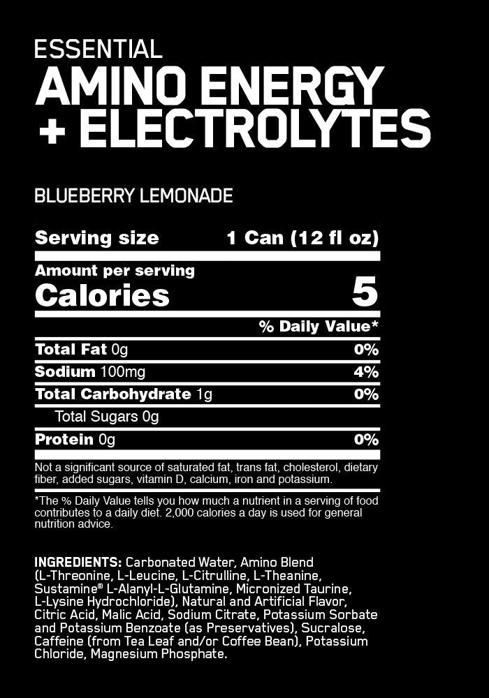 Optimum Nutrition Amino Energy Sparkling RTD - Blueberry Lemonade - 355ml (12 Pack)