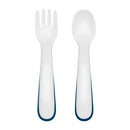 OXO Tot: On The Go Plastic Fork & Spoon Set - Navy