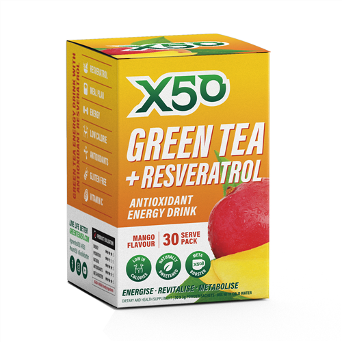 Green Tea X50 + Resveratrol - Mango (30 Sachets)