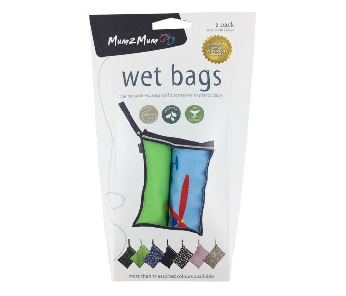 Mum 2 Mum: Wet Bag - Planes/Lime (2 Pack)