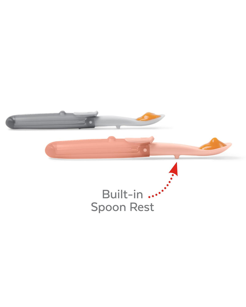 Skip Hop: Easy-Fold Travel Spoons - (Grey/Coral)