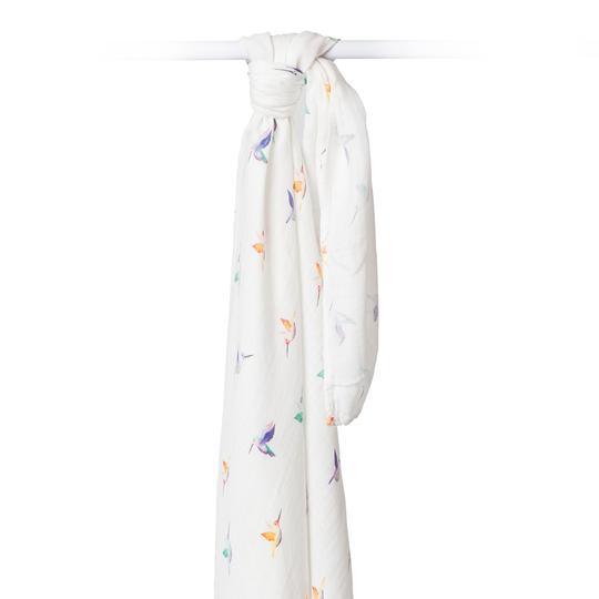 Lulujo: Muslin Bamboo Swaddle - Hummingbird