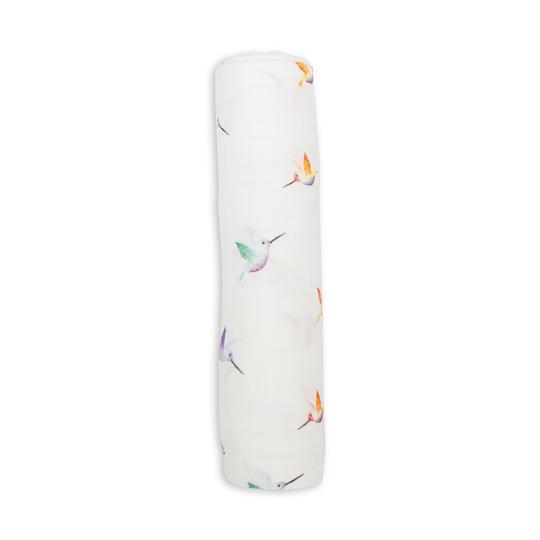 Lulujo: Muslin Bamboo Swaddle - Hummingbird