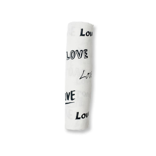 Lulujo: Muslin Bamboo Swaddle - Love