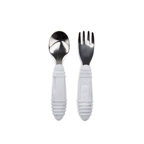 Bumkins: Spoon and Fork - Marble