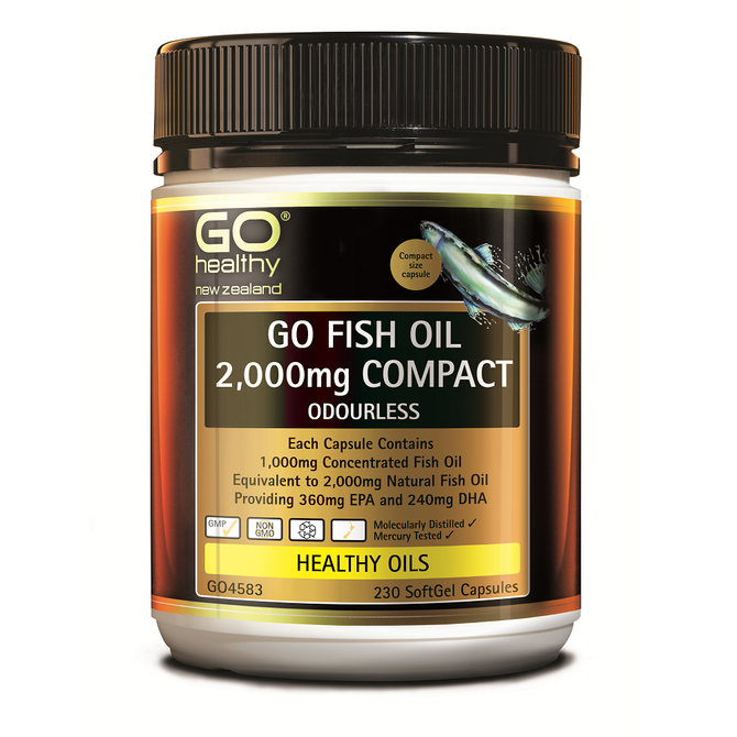 Go Healthy GO Fish Oil Odourless 2000mg (230 Capsules)