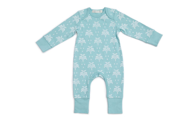 Organic Nights: Baby Sleepsuit Long arm/Long Leg - Aquatic Blue (3-6 mths)