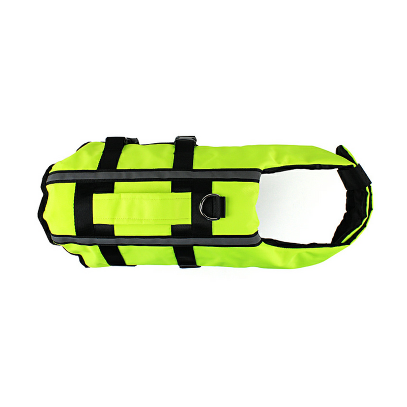 Ape Basics: Pet Dog Life Jacket Foldable Airbag Swimming Vest - Green (Large)