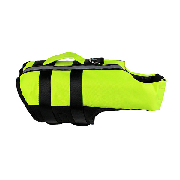 Ape Basics: Pet Dog Life Jacket Foldable Airbag Swimming Vest - Green (Large)