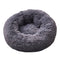 Ape Basics: Long Plush Warm Round Bed - Dark Gray (XL, 80cm)