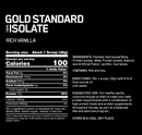 Optimum Nutrition: Gold Standard 100% Isolate - Rich Vanilla (2.28kg)