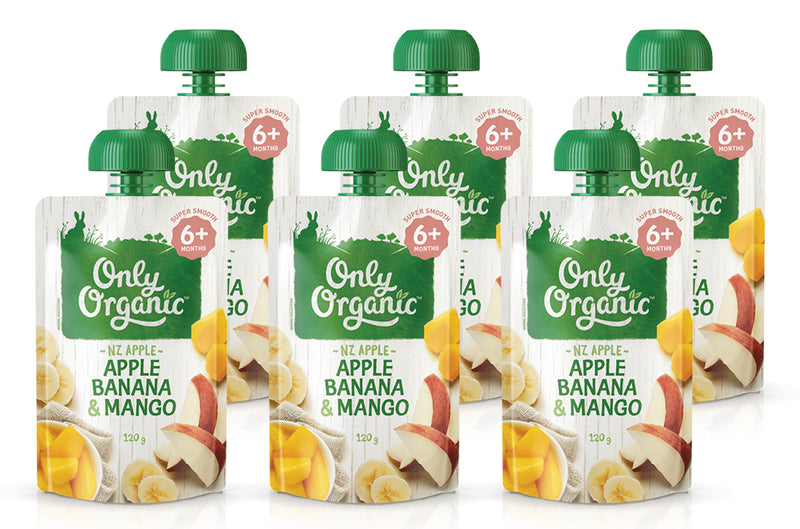 Only Organic: Stage 2 Apple/Banana/Mango (6 x 120g)