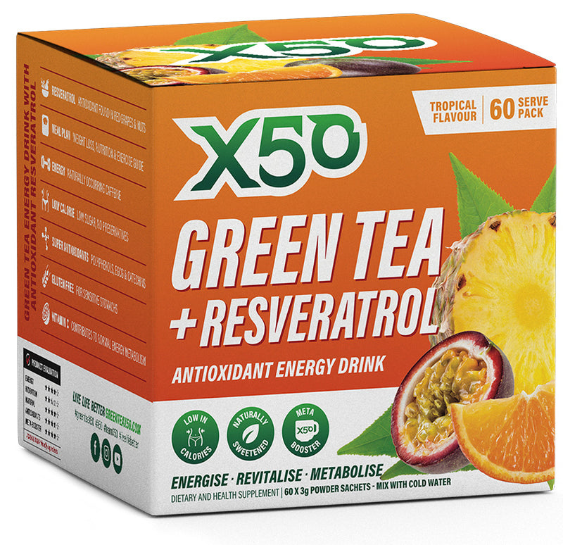 X50: Green Tea + Resveratrol - Tropical (60 serves)