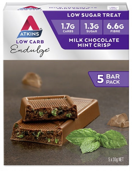 Atkins Endulge Bars - Milk Chocolate Mint Crisp (30g) x 5