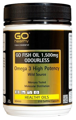 Go Healthy: GO Fish Oil 1500mg Odourless (210 Capsules)