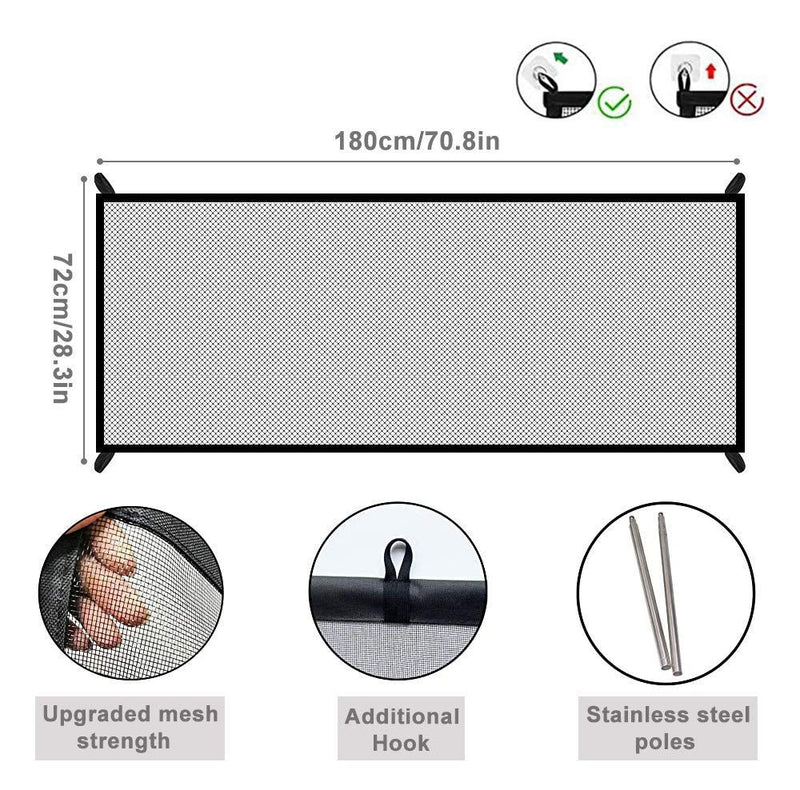 Portable Mesh Pet Gate with Fixings (Large)