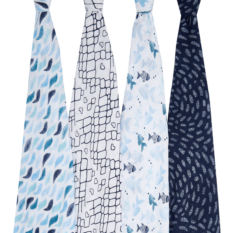 Aden + Anais: Classic Swaddle Set - Gone Fishing (4 Pack)